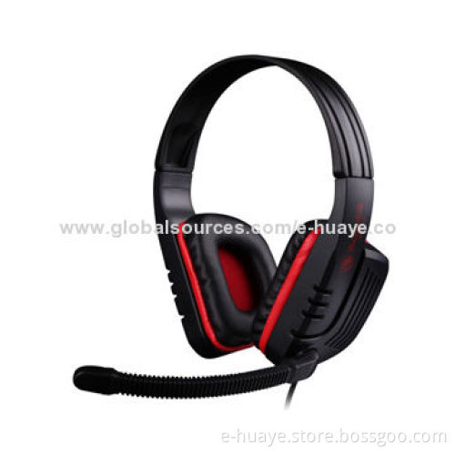 Wired PC Headset with Glossy Painting and 40mm Loudhailer Diameter, Soft PU Earpad